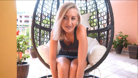 Fingered to orgasm brazenly on the terrace! With my neighbor next door 3