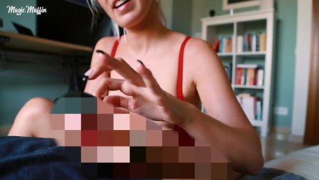 Intense handjob with Magic Point orgasm